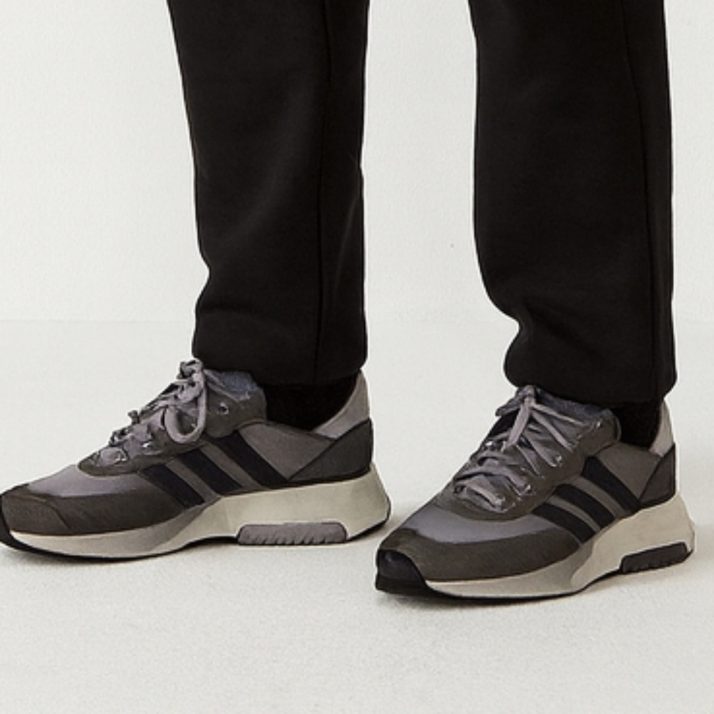 Adidas Men's Charcoal and Black Sneakers